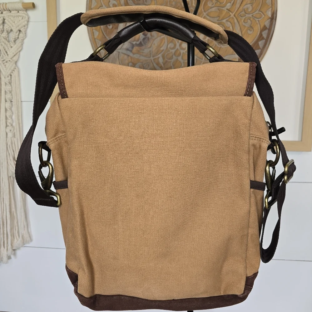 Eddie Bauer Canvas Adventurer Field Messenger School Travel Bag